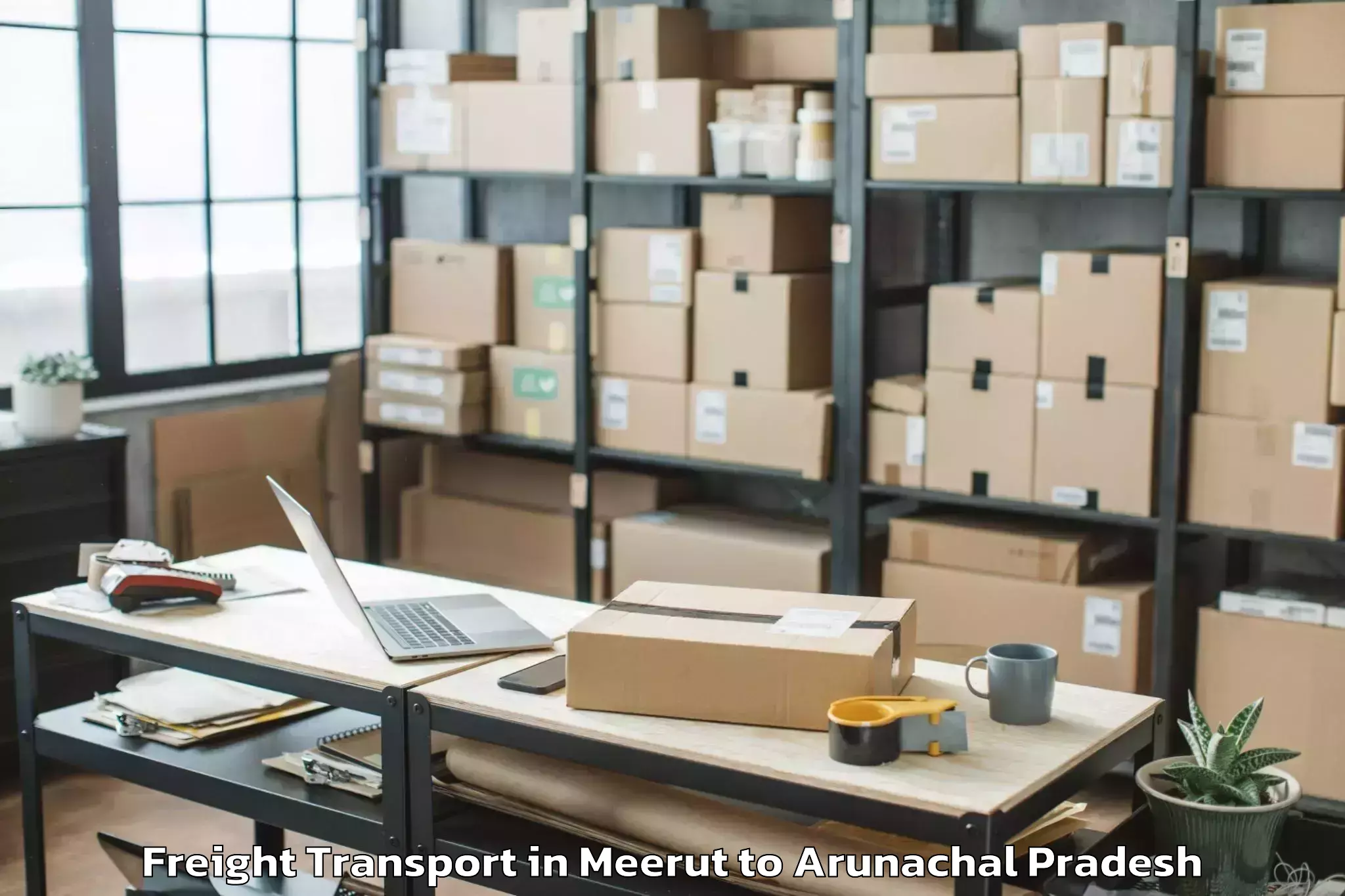 Affordable Meerut to Pumao Freight Transport